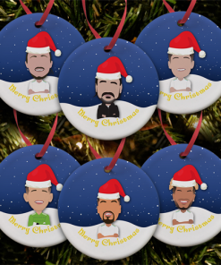 Leeds 2023-24 Christmas Tree Decoration Ceramic Bauble Pack Of 6
