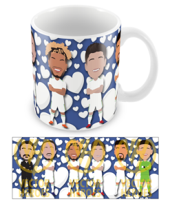 Leeds Utd Love Hearts Valentines Mug