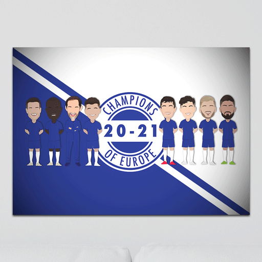 Chelsea Champions Of Europe 2021 Aluminium Wall Art A4 Or A3