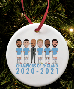 Man City Champions Of England 2021 Christmas Tree Decoration