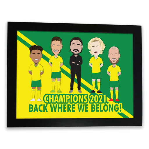 Norwich City Champions 2021 Framed Print 