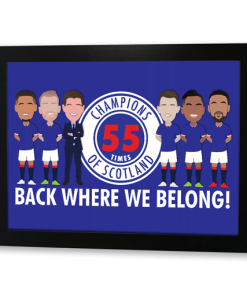 Rangers 55 Times Champions Of Scotland 2021 Framed Print