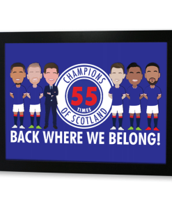 Rangers 55 Times Champions Of Scotland 2021 Framed Print 