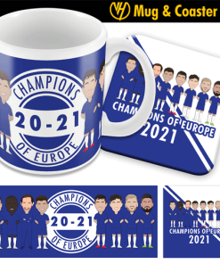 Chelsea Champions Of Europe 2021 Printed Mug & Coaster Set