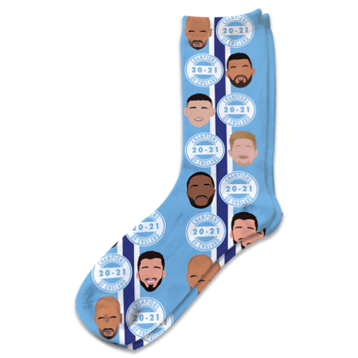 Man City Champions Of England 2021 Socks