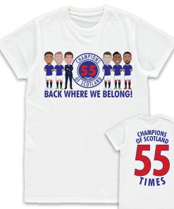 Rangers 55 Times Champions Of Scotland 2021 T-Shirt