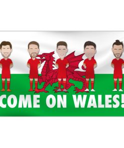 Wales Football Flag 5ftx3ft Welsh Dragon Come On Wales Euros 20-21 High Quality