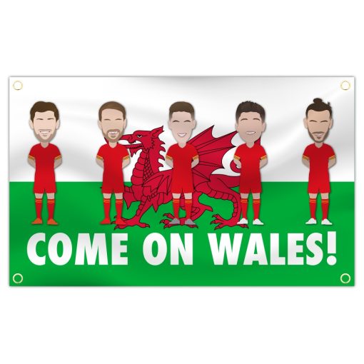 Wales Football Flag 5ftx3ft Welsh Dragon Come On Wales Euros 20-21 High Quality