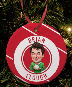 Brian Clough Stripe Christmas Tree Decoration