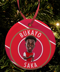 Bukayo Saka Stripe Christmas Tree Decoration