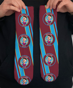 Declan Rice Claret & Blue Stripey Socks