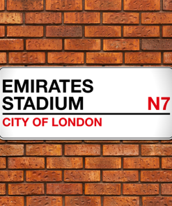 Arsenal Stadium Sign Aluminium Wall Art Metal Sign 2021-22 Red & Black