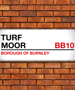 Burnley Stadium Sign Aluminium Wall Art Metal Sign 2021-22 Red & Black