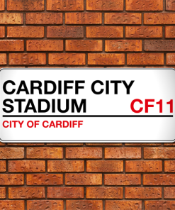 Cardiff City Stadium Sign Aluminium Wall Art Metal Sign 2021-22 Red & Black
