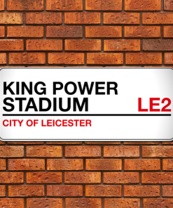 Leicester City Stadium Sign Aluminium Wall Art Metal Sign 2021-22 Red & Black