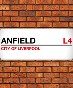 Liverpool Stadium Sign Aluminium Wall Art Metal Sign 2021-22 Red & Black