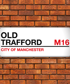 Manchester United Stadium Sign Aluminium Wall Art Metal Sign 2021-22 Red & Black
