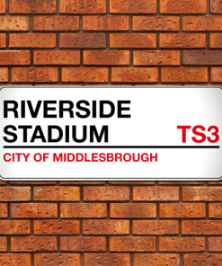 Middlesbrough Stadium Sign Aluminium Wall Art Metal Sign 2021-22 Red & Black