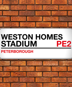 Peterborough Stadium Sign Aluminium Wall Art Metal Sign 2021-22 Red & Black