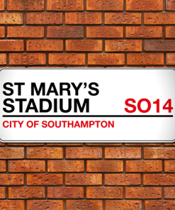 Southampton Stadium Sign Aluminium Wall Art Metal Sign 2021-22 Red & Black