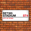 Stoke City Stadium Sign Aluminium Wall Art Metal Sign 2021-22 Red & Black