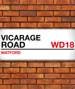 Watford Stadium Sign Aluminium Wall Art Metal Sign 2021-22 Red & Black