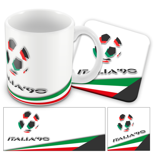 World Cup Italia 90 Retro Mug and Coaster Set