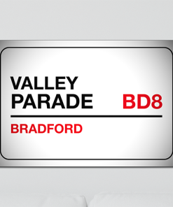 Bradford City Aluminium Wall Art Metal Sign 2021-22 Black & Red