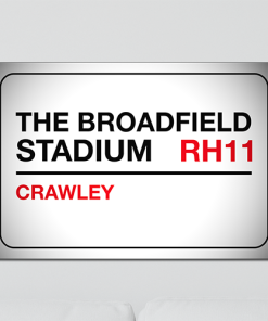 Crawley Town Aluminium Wall Art Metal Sign 2021-22 Black & Red