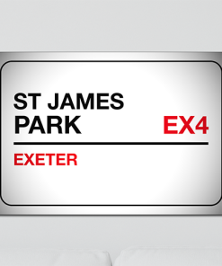 Exeter City Aluminium Wall Art Metal Sign 2021-22 Black & Red