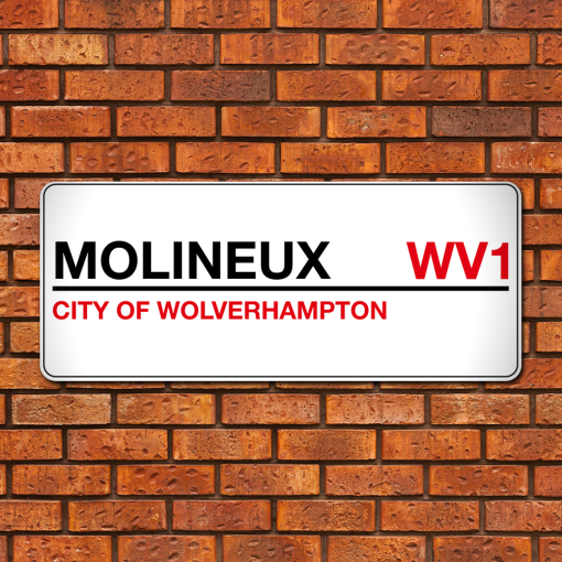 Wolverhampton Wanderers Stadium Sign Aluminium Wall Art Metal Sign 2021-22 Red & Black - Image 2