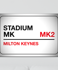 MK Dons Aluminium Wall Art Metal Sign 2021-22 Black & Red