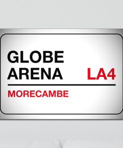 Morecambe Aluminium Wall Art Metal Sign 2021-22 Black & Red