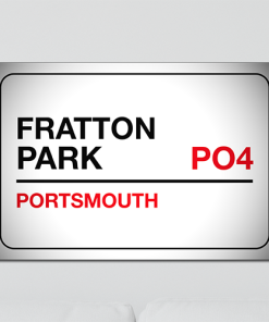Portsmouth Aluminium Wall Art Metal Sign 2021-22 Black & Red