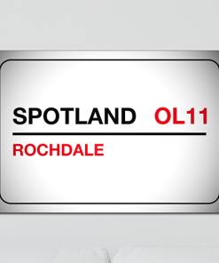 Rochdale Aluminium Wall Art Metal Sign 2021-22 Black & Red