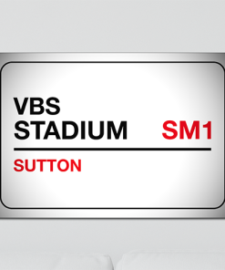 Sutton Utd Aluminium Wall Art Metal Sign 2021-22 Black & Red