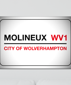 Wolverhampton Wanderers Stadium Sign Aluminium Wall Art Metal Sign 2021-22 Red & Black