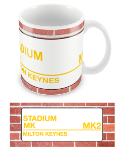 MK Dons Stadium Sign Mug Team Colours