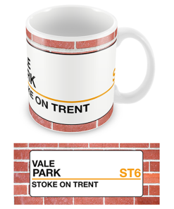 Port Vale Stadium Sign Mug Team Colours