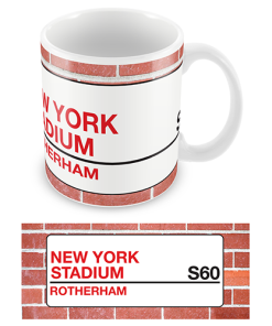 Rotherham Utd Stadium Sign Mug Team Colours