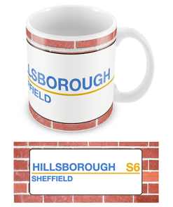 Sheffield Wednesday Stadium Sign Mug Team Colours