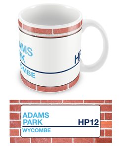 Wycombe Wanderers Stadium Sign Mug Team Colours