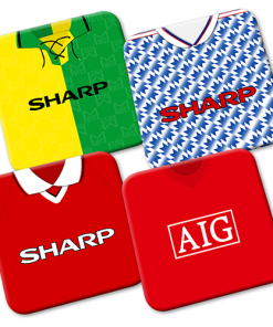 Man Utd Retro Shirts Coaster Pack Of 4