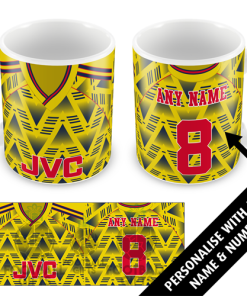 Arsenal Away Shirt 1991 Personalised Retro Kit Mug