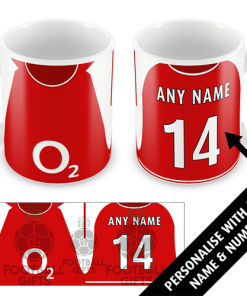 Arsenal Home Shirt 2004 Personalised Retro Kit Mug