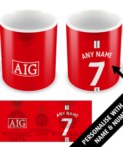 Man Utd Home 2008 Personalised Retro Kit Mug