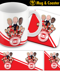 Nottingham Forest Play-Off Winners 21-22 Mug and Coaster Set Design 2