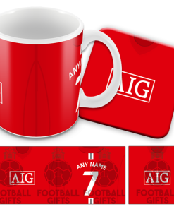Man Utd Retro Kit Home 2008 Mug and Coaster Set