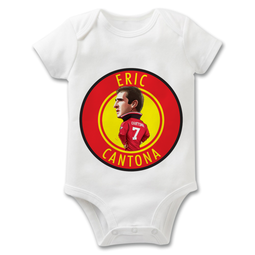 Eric Cantona Badge The Football Artist Baby Grow