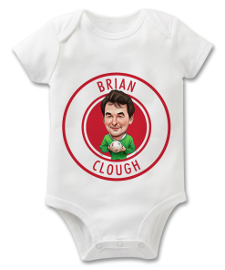 Brian Clough Badge The Football Artist Baby Grow